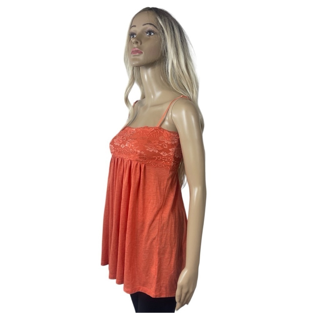 Poof Orange Spaghetti Strap Cami with Lace Bodice - Picture 3 of 8